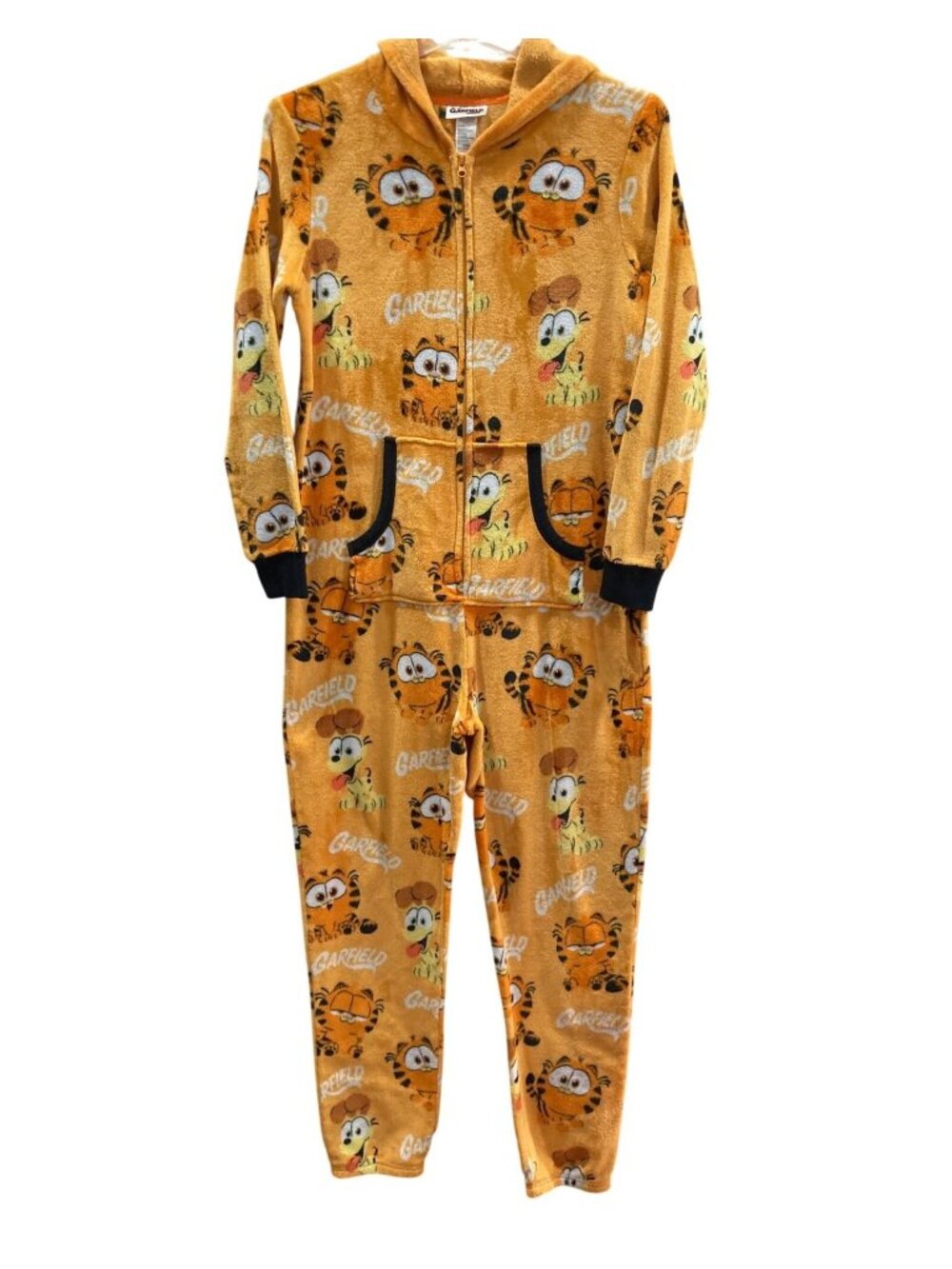 The Garfield Movie Fleece Hooded Pajama Costume One Piece L Loungewear Sleepwear